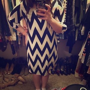 Chevron black and white dress